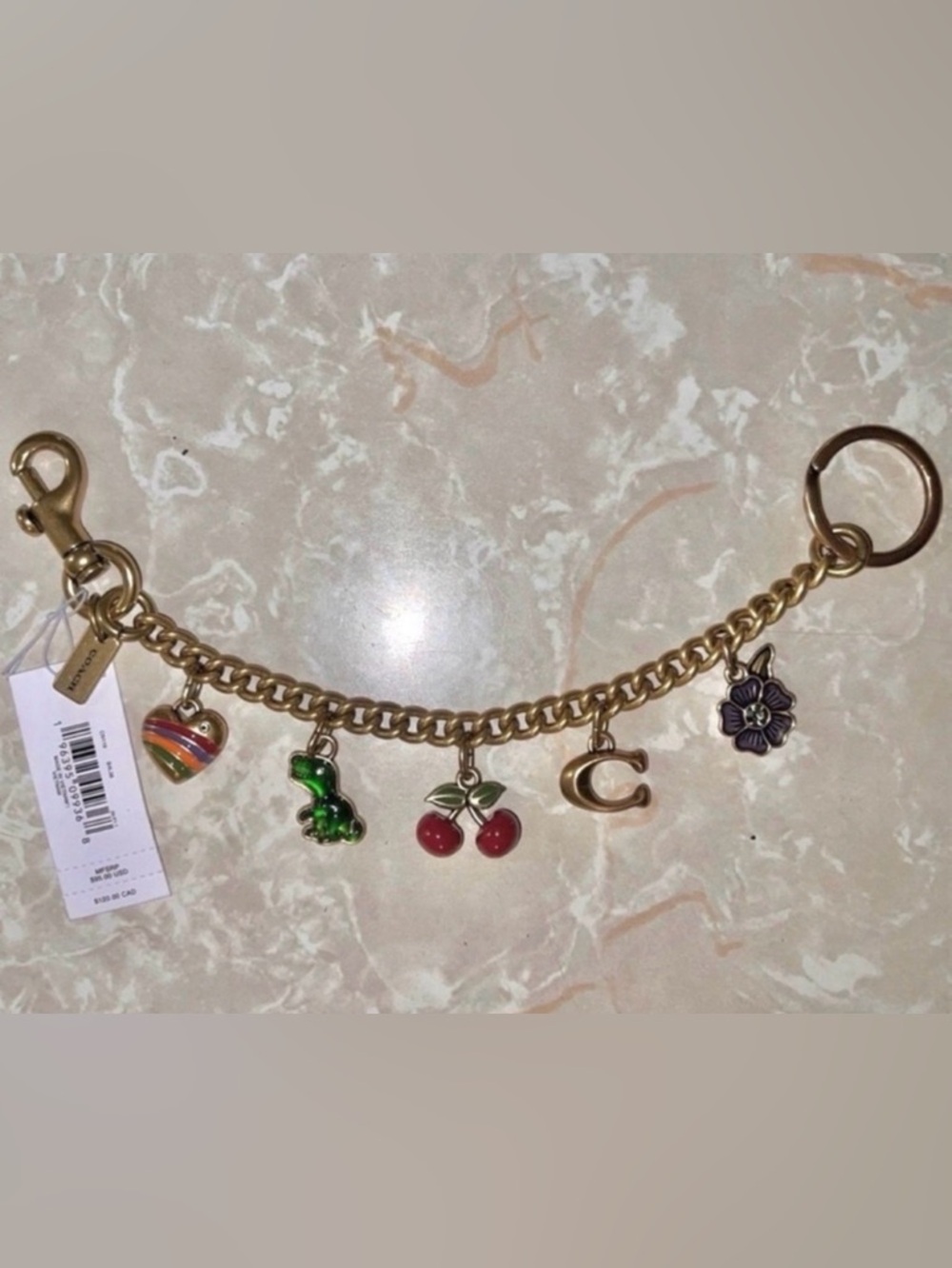 Coach Gold-Tone Charm Strap with Multicolor Charms